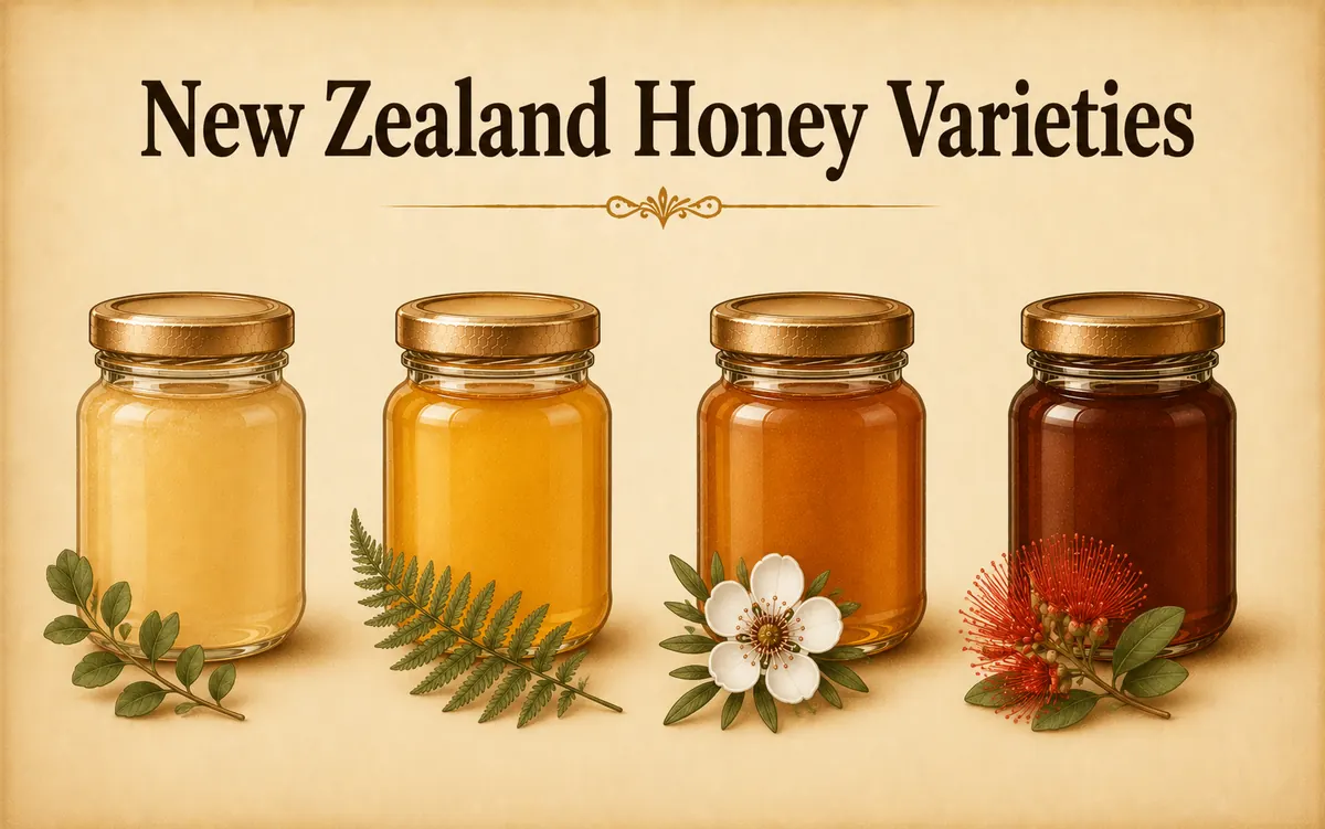 New Zealand Honey Varieties: Manuka, Kanuka, Rewarewa, and Others